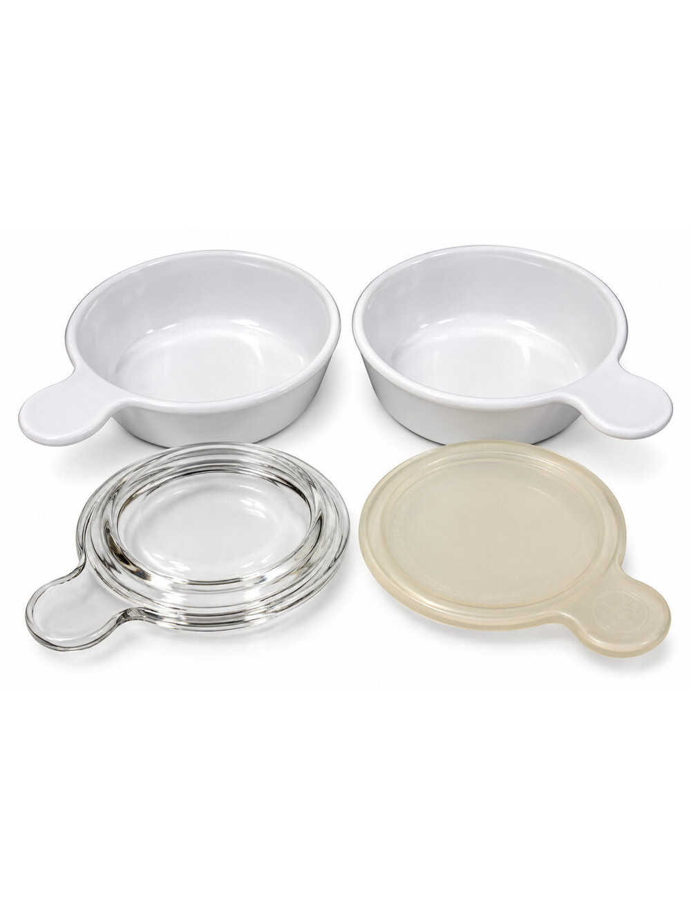 Vintage Corning Ware Grab-It P-150-B Set of 2 Glass & Plastic Lids NOS